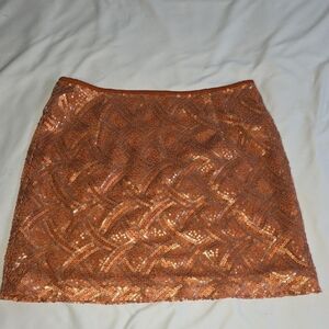The Clothing Company Shimmering Orange Mini Skirt
